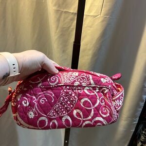 Vera Bradley Fuchsia and Cream Cosmetic Bag